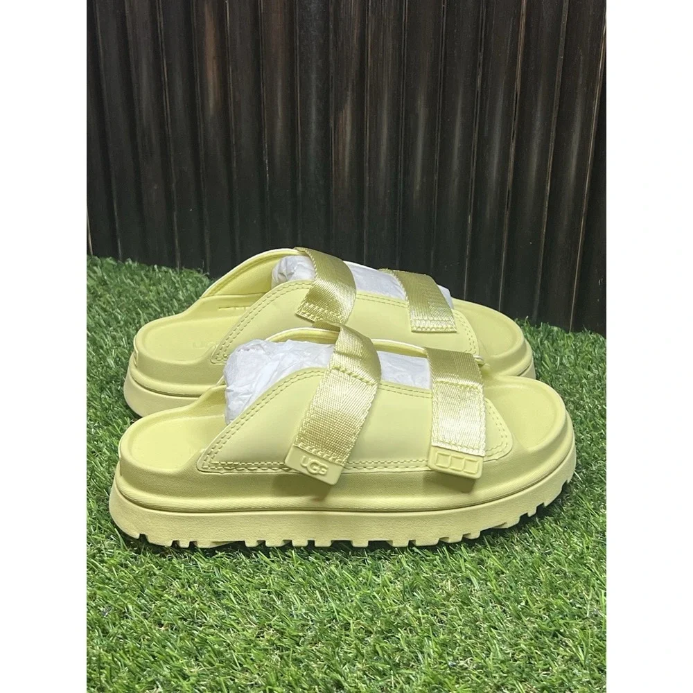 Size 4 - UGG Girls K Goldenglow Slide Slip-on Glow Yellow